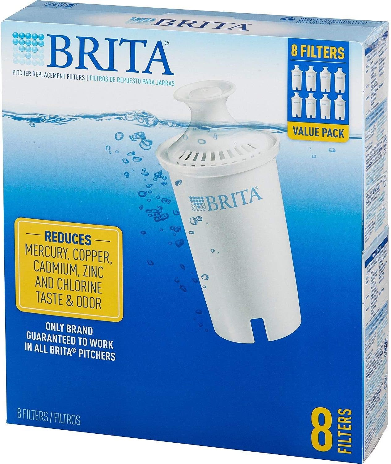 Best Brita Replacement Water Filter For Pitchers 8 Count