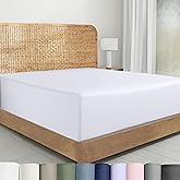 California Design Den Twin XL Fitted Sheet Only - 100% Organic Cotton Percale Deep Pocket, Lightweight, Snug-Fit, Soft & Crisp Cotton Fitted Sheet Twin XL - 1 Pc, White