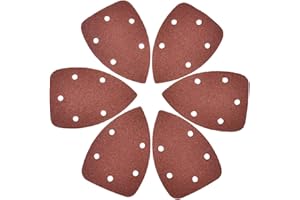 LEONTOOL 50 Pcs Mouse Detail Sanders Sandpaper Sanders Pads 40 80 120 180 240 Grits Mouse Sander Paper 5 Holes Triangular San