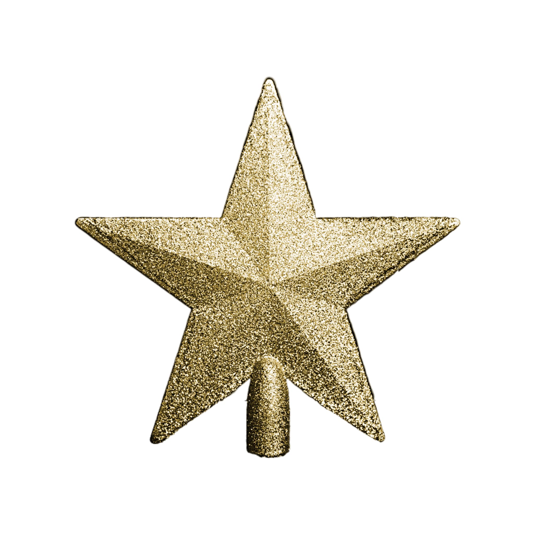 Heitmann Deco Plastic Christmas Tree Topper - Modern Christmas Tree Topper - Gold with Glitter