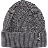 Hurley Men's Cuffed Beanie - Classic Midweight Loose Knitted Winter Hat for Men