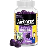 Airborne Elderberry + Zinc & Vitamin C Gummies For Adults, Immune Support Vitamin D & Zinc Gummies With Powerful Antioxidant 