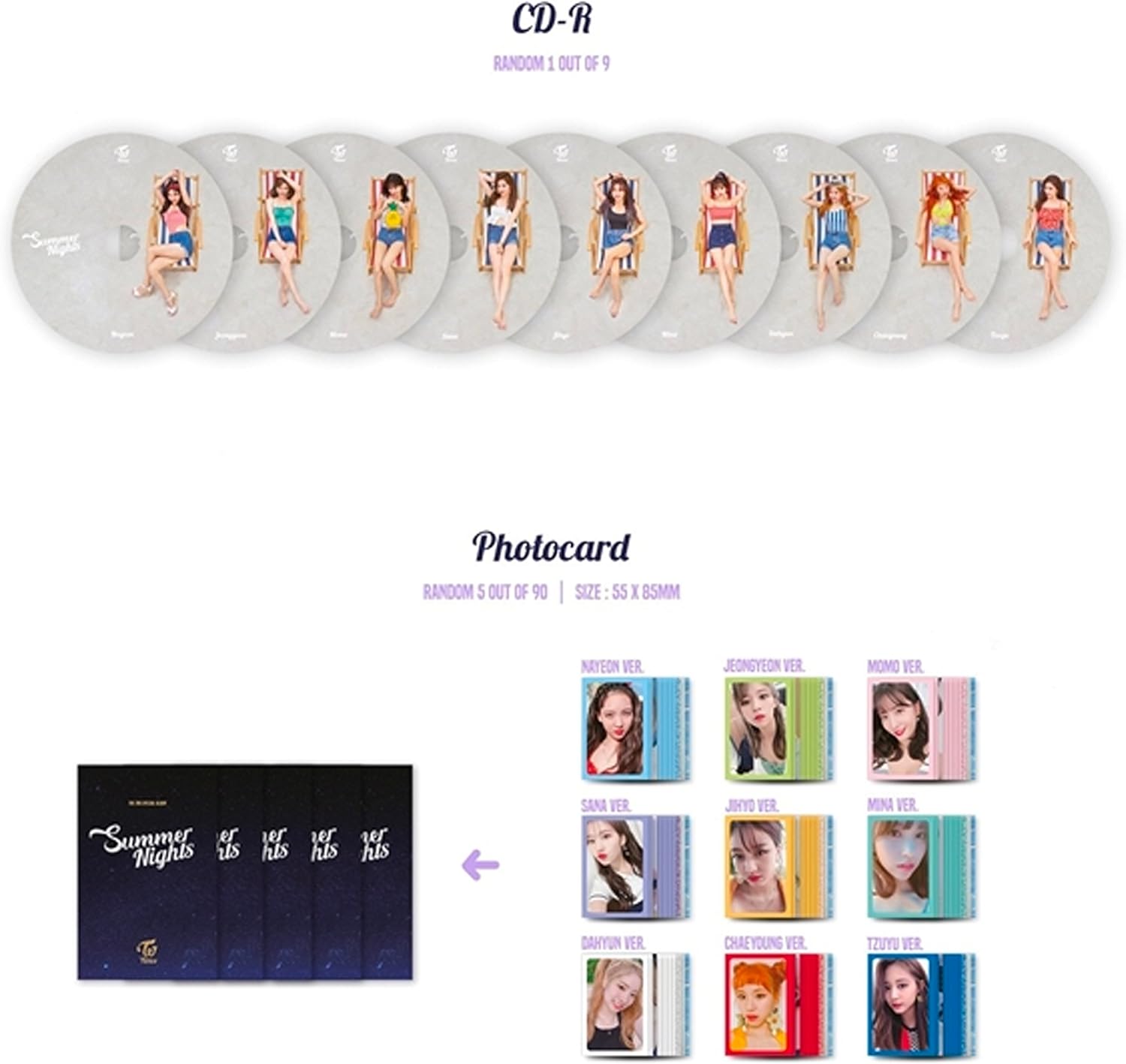 Twice 2nd Special Album Summer Nights C Ver Cd Photobook Lyrics Poster Polaroid Postcard Diy Paper Postcard Photocard Free Gift K Pop Sealed Amazon Co Jp