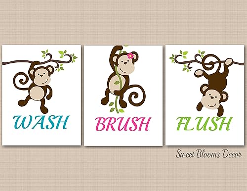 Amazon Com Monkey Decor Monkey Bathroom Wall Art Monkey Bathroom