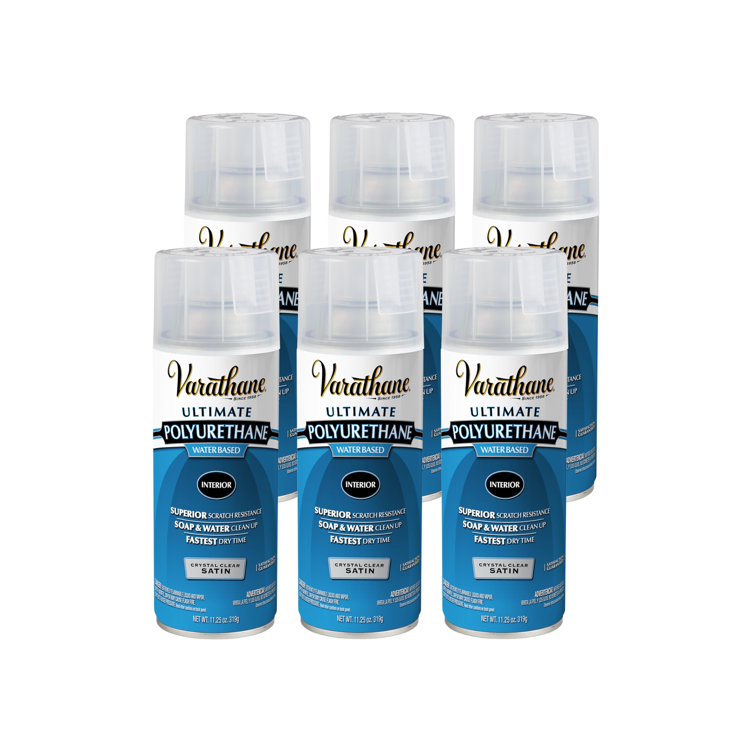 Varathane Water-Based Ultimate Polyurethane, 11.25 oz, Satin, 6 Pack Image Varathane Water-Based Ultimate Polyurethane, 11.25 oz, Satin, 6 Pack Image