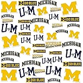 University of Michigan UofM 50ct Vinyl Sticker Pack – Large Waterproof Decals for Laptops, Water Bottles, Tablets, Scrapbooks, Vehicles & More – Officially Licensed Wolverines Designs