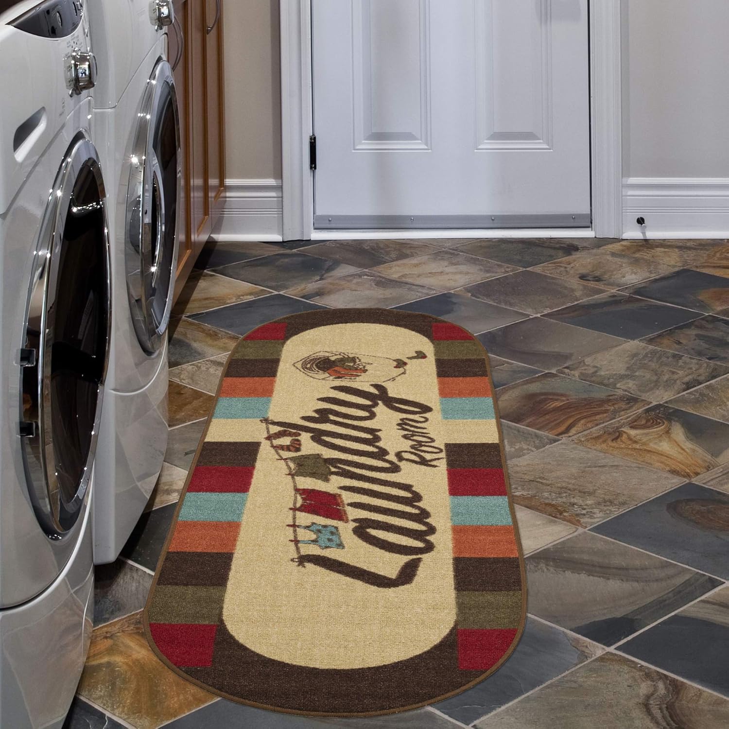 Ottomanson Washtown Runner Rug, 20" x 59", Multicolor: Furniture & Decor
