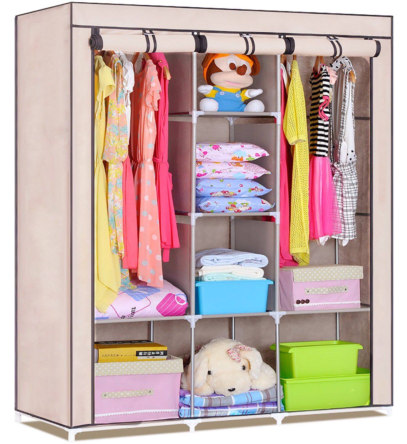 Ti Folding Cloth Storage Wardrobe Cupboard Almirah Xi Bg Amazon