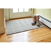 Artisan Entry Front Door Mat - Rubber Back Indoor or Outdoor Entry Rug with Lattice Design, Water Absorbing Rug, Made in The USA by Mats Inc, 2' x 3', Taupe