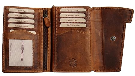 Hill Burry Vintage Leder Damen Portmonnaie / Geldbörse HB3698 (vintage brown)