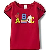 Gymboree Girls and Toddler Flutter Short Sleeve Embroidered Graphic T-Shirt