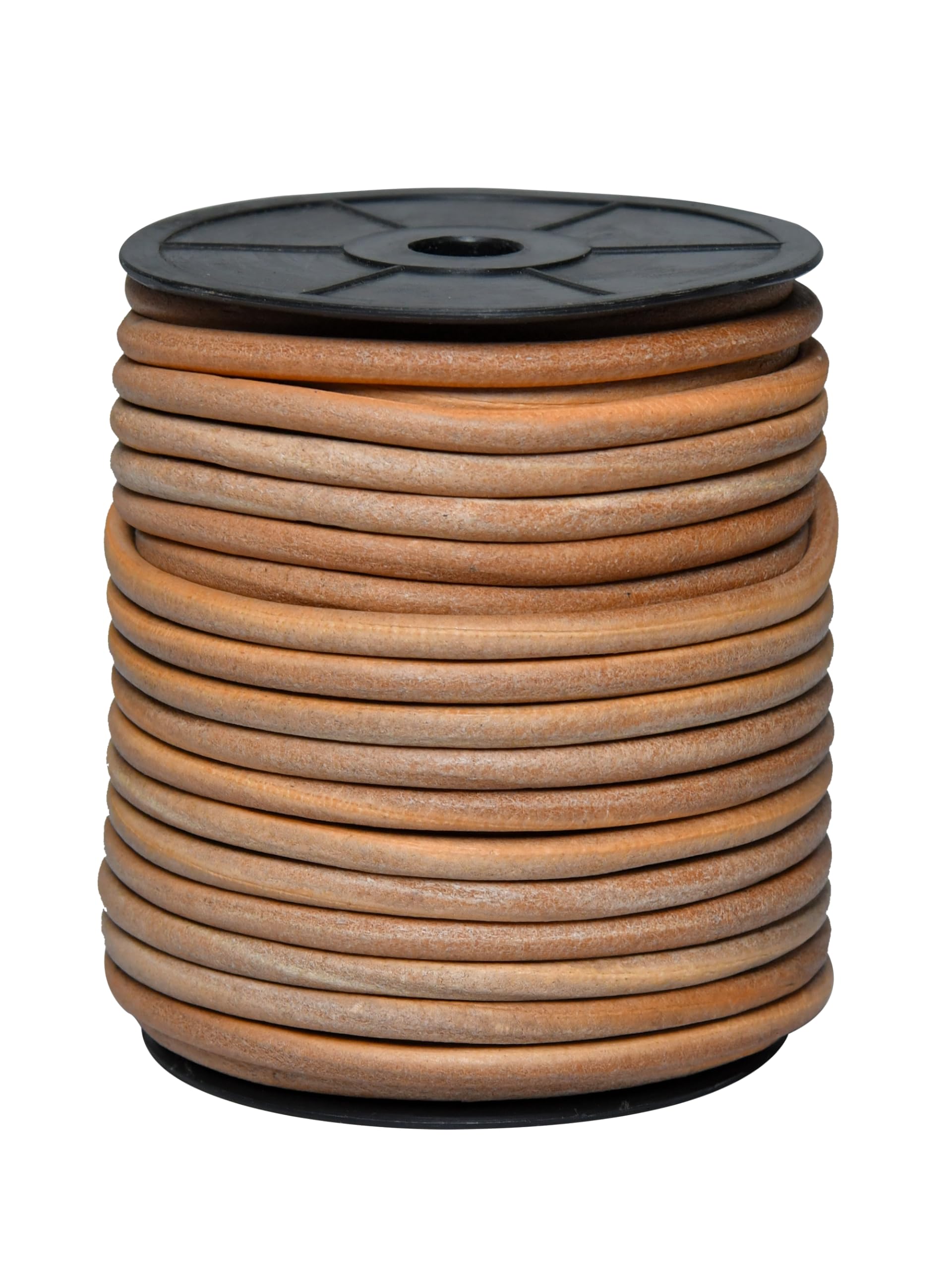 Cords Essentials Round Leather String Cord 6mm Distressed Natural 5.5 Yards