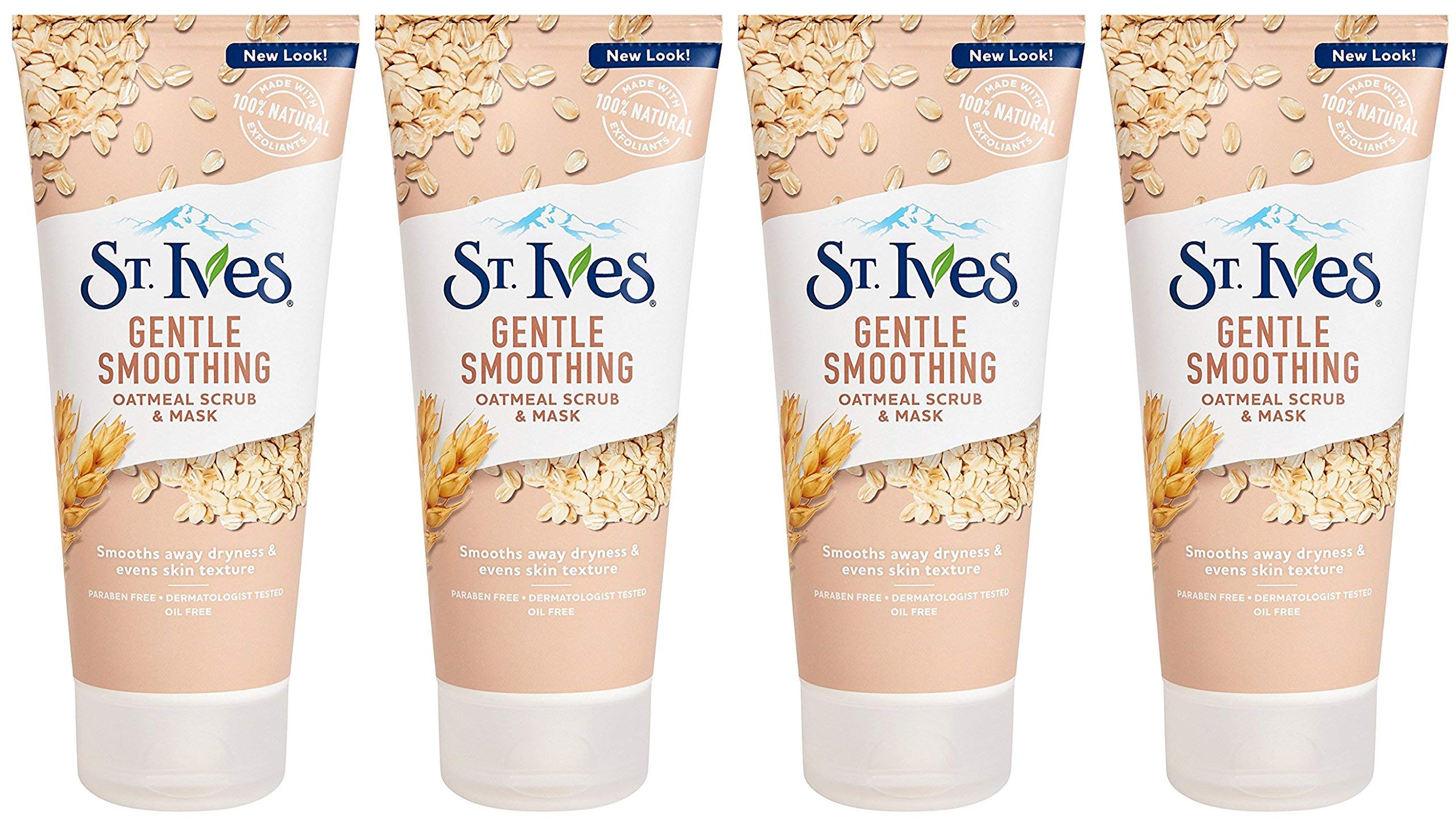 St. Ives Smooth & Nourished Scrub & Mask, Oatmeal 6 oz (Pack of 4)