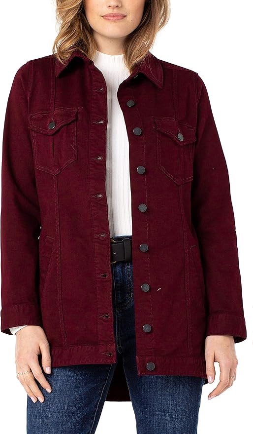 Liverpool Women's HighLow Shirt Jacket Ruby Port Fashion