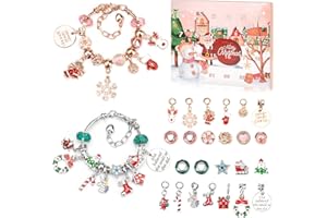 ZEERLIKI Advent Calendar Girls Christmas Gift,Christmas Countdown Calendar,Advent Calendar 2023 Kids,24 Days DIY Christmas Charm Bracelet Gifts