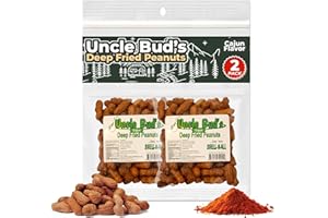 JERKY-N-SPICE Uncle Bud's Deep Fried Peanuts in Shell (2-Pack) | Premium Cajun Flavored Peanuts with High Protein & Bold Crunchy Flavor | Ideal Snacks for Gatherings, Camping & Roadtrips | Heathy Spicy Nuts