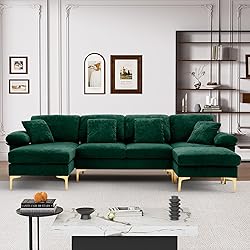 Wrofly U-Shaped Sectional Sofa Couch, 114" Comfy