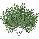 DearHouse 26inch Italian Ruscus Greenery Stems,Artificial Green Leaf Garland Vines Hanging Spray for DIY Wedding Arch Bouquet Filler Table Centerpieces Home Decor (16, Matte Green)