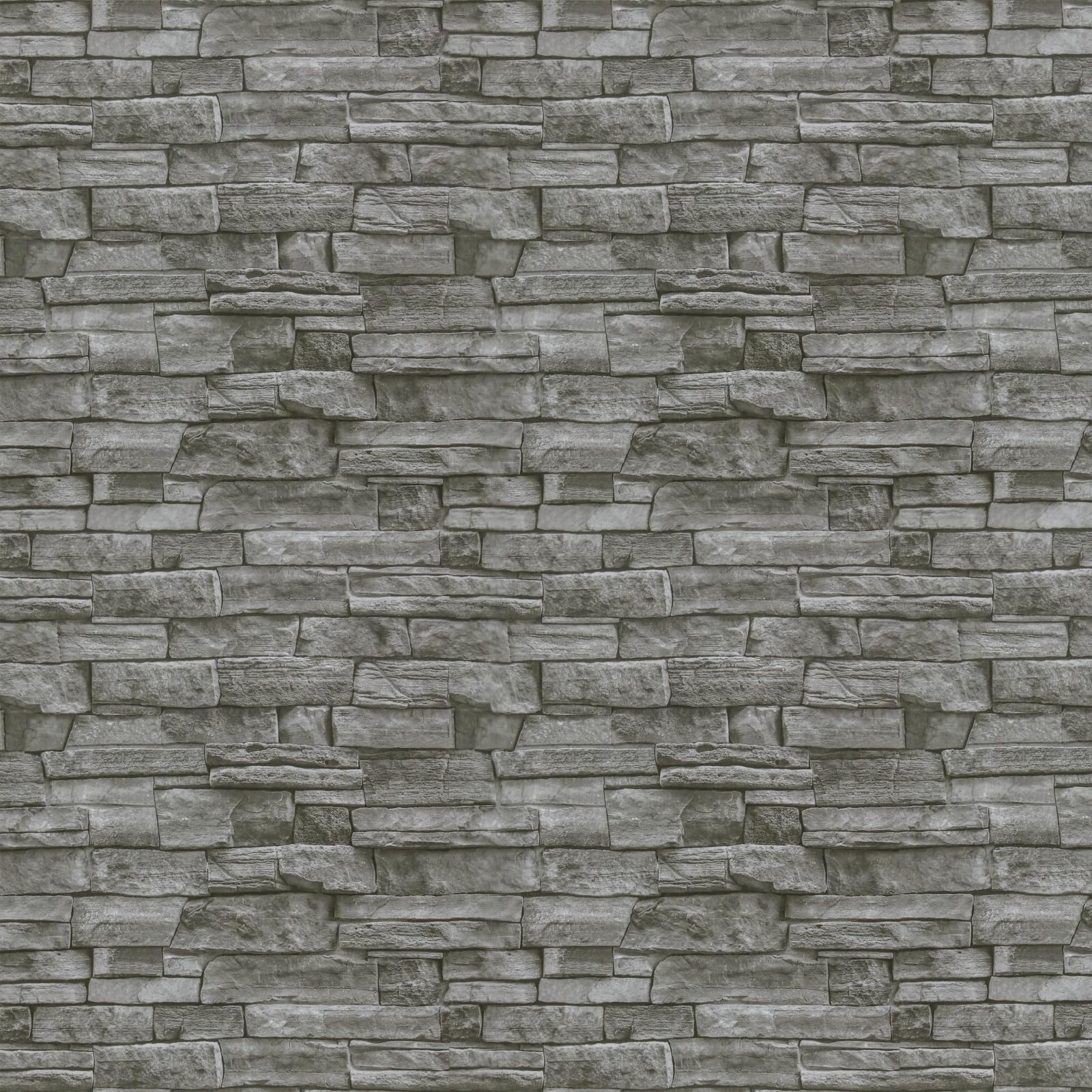 Timeet 17.7"x197" Brick Wallpaper Grey Stone Textured Peel and Stick Contact Paper Self Adhesive Wallpaper Removable 3D Slate Stone Brick Effect Home Decoration for Kitchen Lounge Waterproof