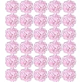 FagusHome Silk Hydrangea Heads 30 Pcs Artificial Flowers Only Heads No Stems Fake Hydrangea Flowers for Home Wedding Decor No Stems (Light Pink)