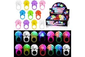 MINGOMINGO 25 Pack Led Light up Rings & Glow Rings Bulk Party Favors - 3-Mode Flashing LED Jewelry, Treasure Box Toys for Classroom, Easter Egg Fillers, Bulk Halloween Christmas Concert Supplies