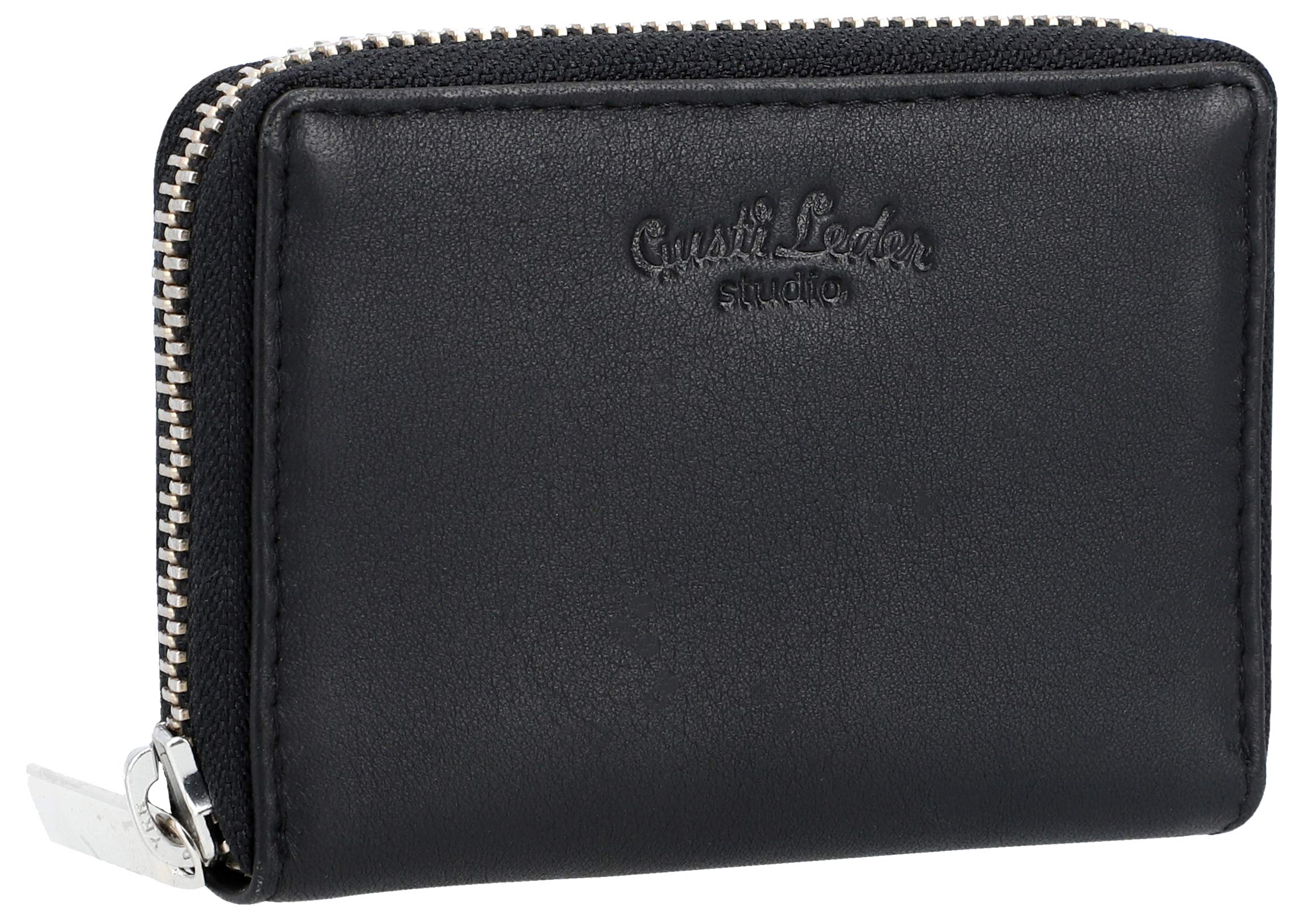 Gusti Abel Leather Wallet Small Wallet Card Case for Men and Women, Black (Black) - 2A118-33-2