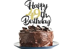 Klionjor 49th Birthday Cake Topper Paper Board Material, Unique Design for Birthday Party Decoration and Photo Prop, 1 Piece, Color 49