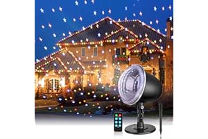SOMKTN Holiday Projector Lights Stars, Outdoor Waterproof Star Holiday Projector with Timer & Remote for House Garden Birthday Decorations