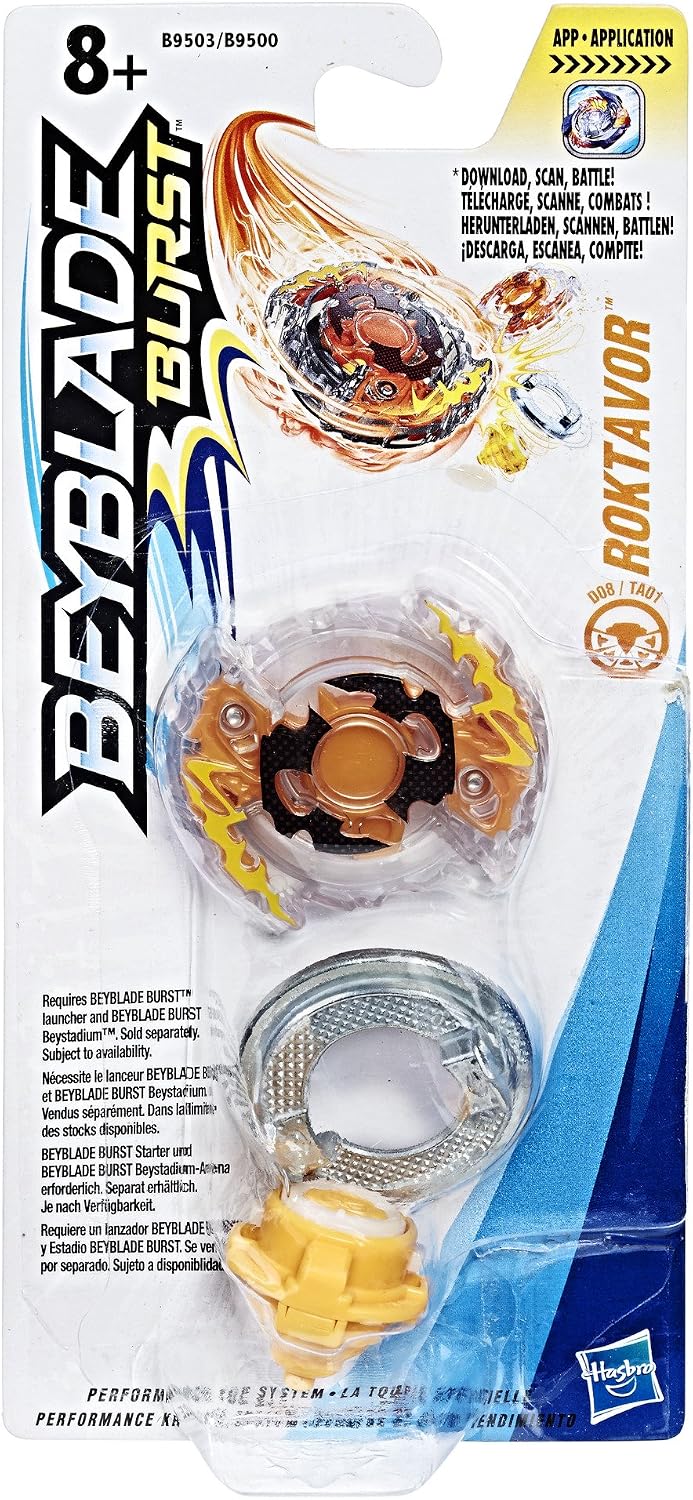 Hasbro Other B9503ES0 Single Top Roktavor Spinning Top, Multicoloured, 19.7 x 3.2 x 8.9 cm
