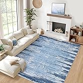 GarveeHome Washable Rugs 6 x 9 Rug for Living Room Modern Area Rug for Bedroom Distressed Blue Large Rug Soft Non Shedding Stain Resistant Carpet for Dining Room Office Nursery 6 ft x9 ft Blue