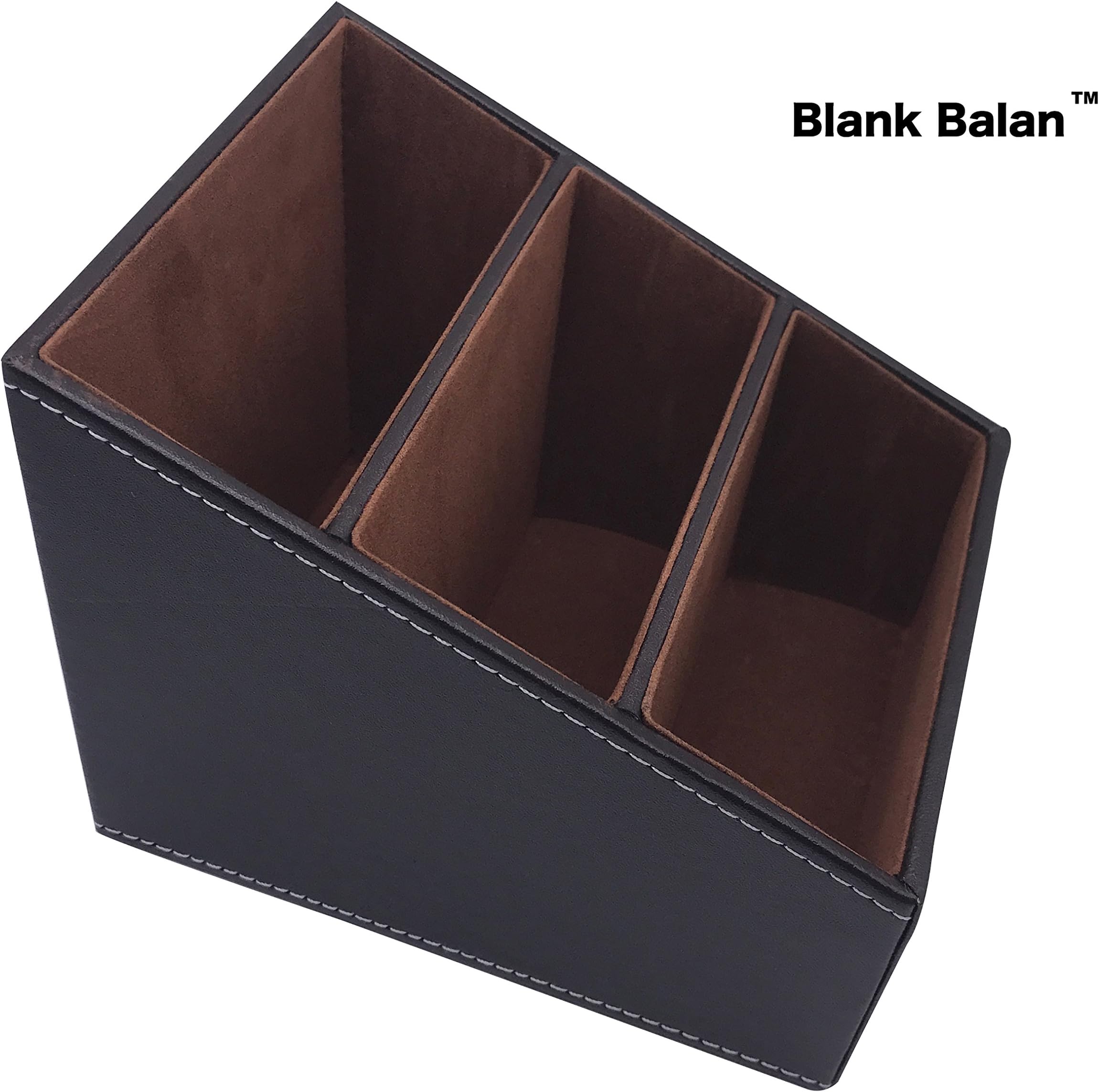 Blank Balan Remote Controller Organizer, Leather Organizer, Home Media Organizer, Desktop Electronic Organizer (Candy Brown)