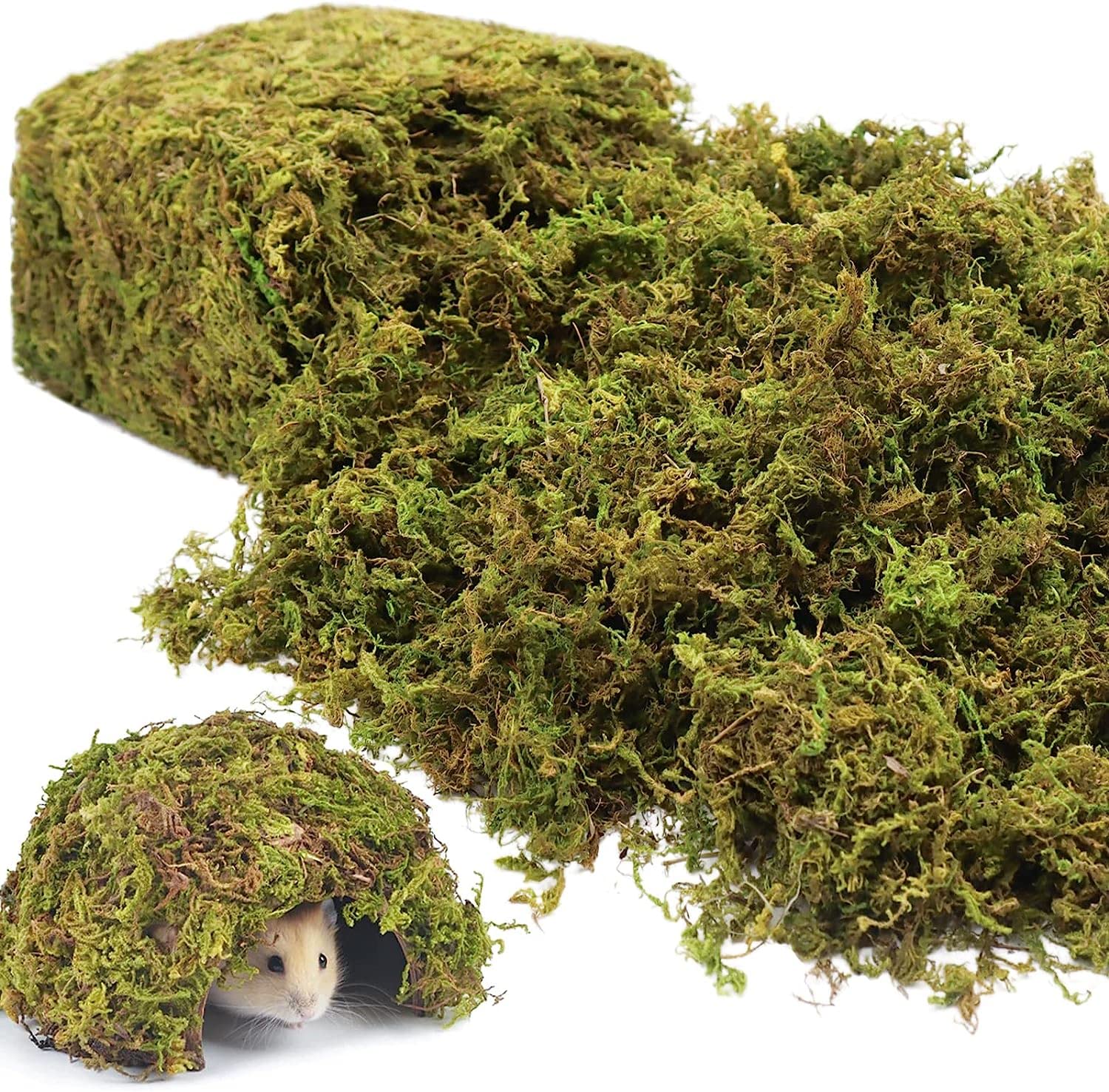 Riare 1.3LBS Artificial Fake Moss for Fake Plants Indoor- Premium Faux Craft Moss for Potted Plant, Fresh Green Moss Forest Moss for Hamsters Micro-Landscape Terrariums Centerpieces Decor