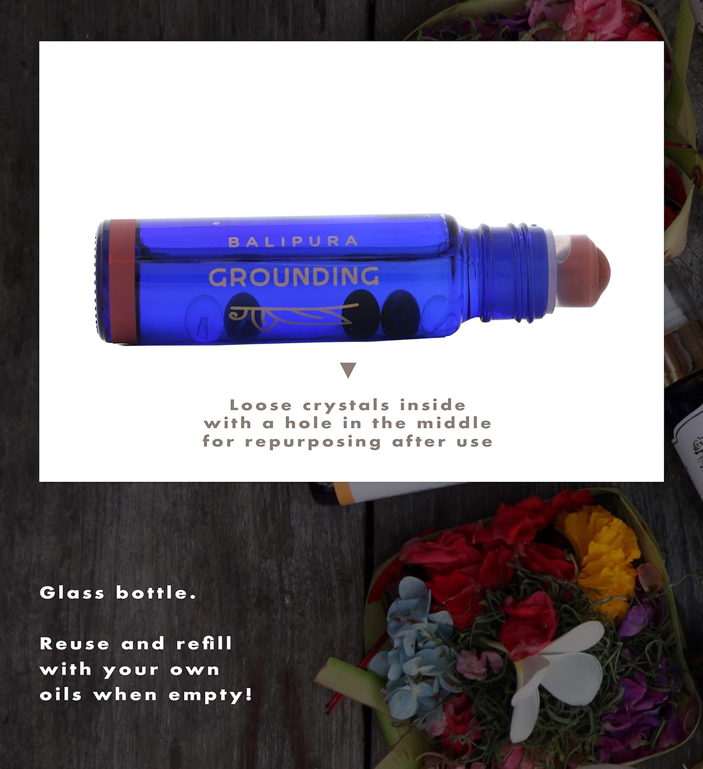 BALIPURA, Grounding Crystal Roll On, Natural Healing Roller Ball with Infused, Healing Crystal & Gemstones - Image 4