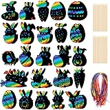 Vicloon Rainbow Scratch Art 48 Pcs Bookmarks with 24 Stylus & 48 Lanyards view 1