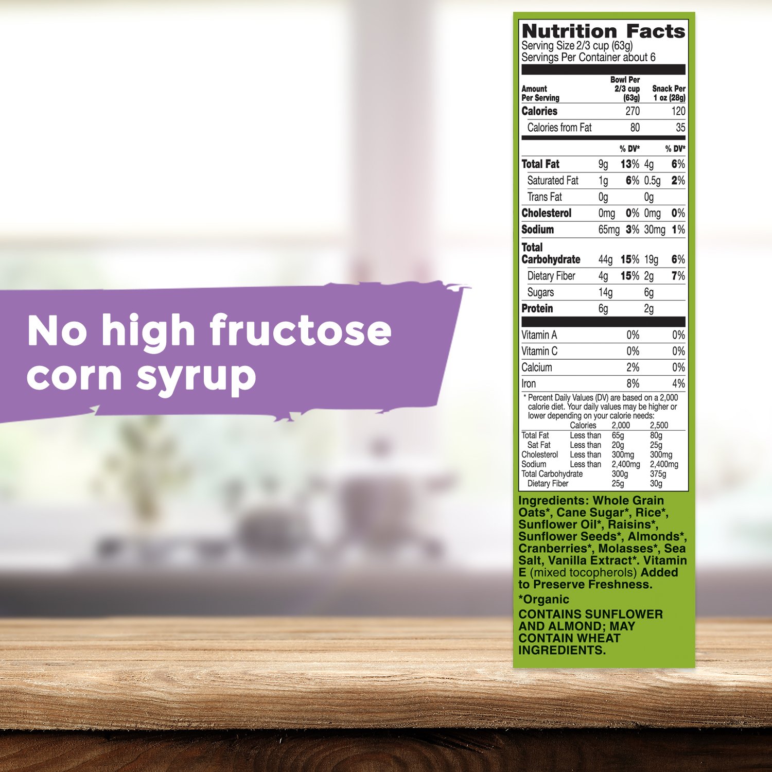 Cascadian Farm Organic Granola, Fruit And Nut Cereal, 13.5 Oz (Pack Of