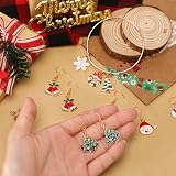 SANNIX 110Pcs 55 Styles Christmas Charms Gold Enamel Jewelry Pendants view 5