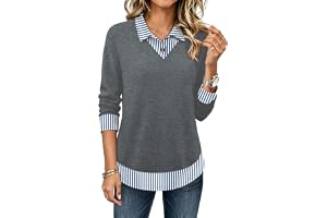 OFEEFAN Womens Polo Shirts Long Sleeve Fall Teachers Outfits Tunic Tops