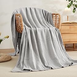 ACCOTIA Cotton Muslin Throw Blanket Gauze Linen