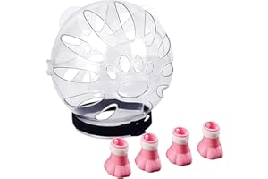 Cat Muzzle - Anti Bite Mouth Guard,Breathable Cat Hood,Ventilated Protection Gear,with 4 Adjustable Anti-Scratch Foot Cover,f