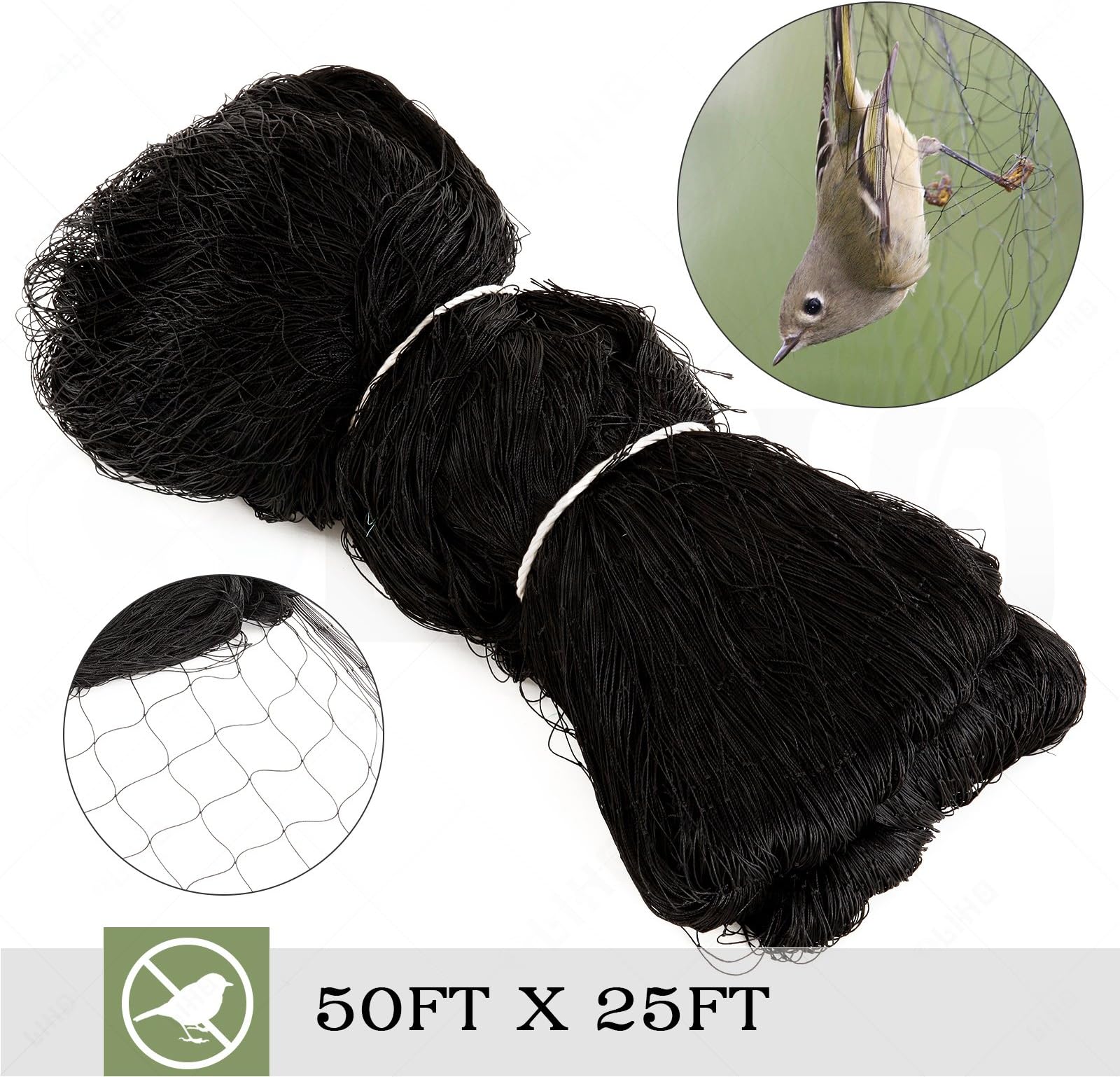 Superworthboutique 25’x50’ Anti Bird Garden Netting Bird Netting For Fruit Trees Aviary Poultry Net Nylon 2.4” Square Mesh