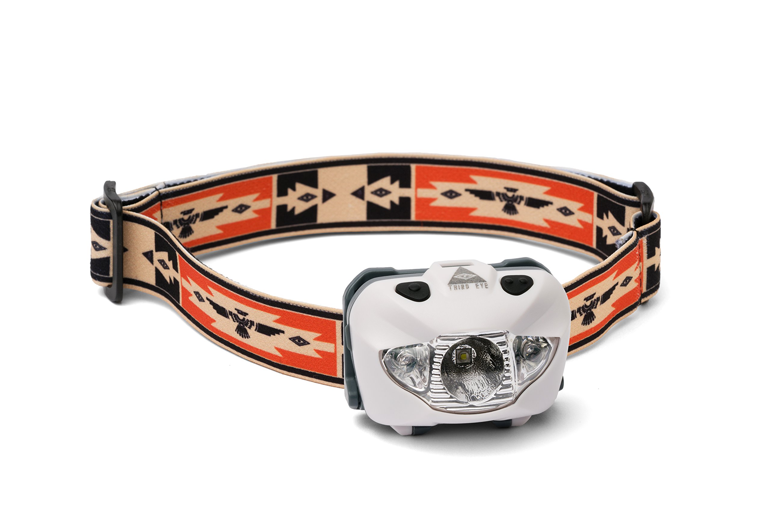 Third Eye Headlamps - Powerful LED Headlamp Flashlight - Style Meets Performance - 168 Lumens - Multiple Brightness Settings - Red and White Light - Adjustable Angle Tilt … (Thunderbird)