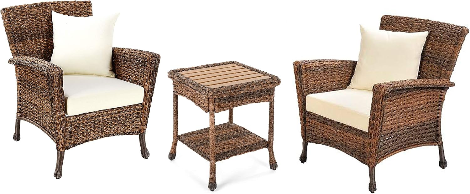 Amazon Com W Unlimited Outdoor Faux Sea Grass Garden Patio 3 Pc Furniture Set Brown Furniture Decor