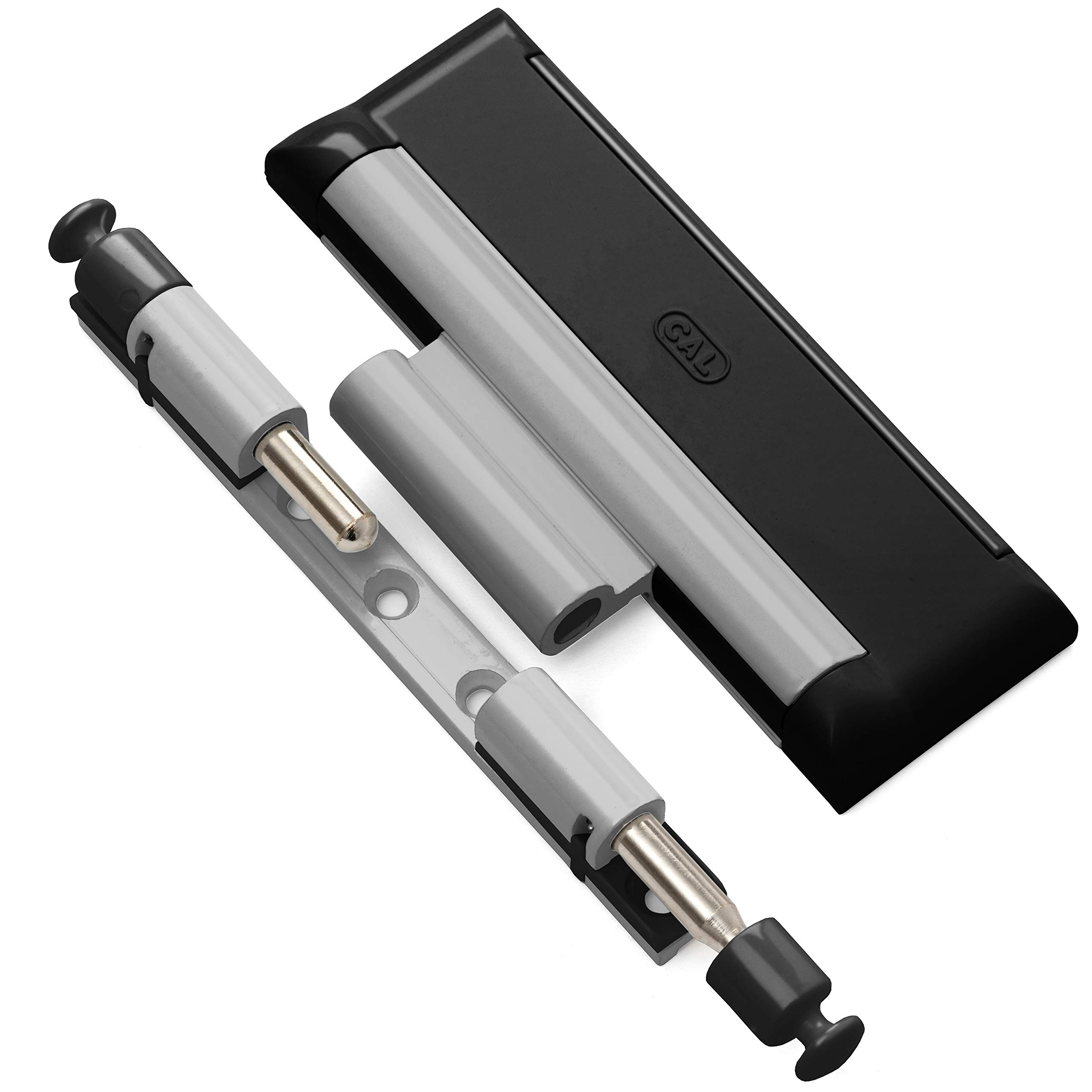 Cal Doublex XL Window Lock Against Break-In, Also for Balcony Door, Patio Door, Burglary Protection, Colour: Silver Black