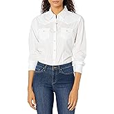 ELY Cattleman Womens Long Sleeve Solid Western Shirt