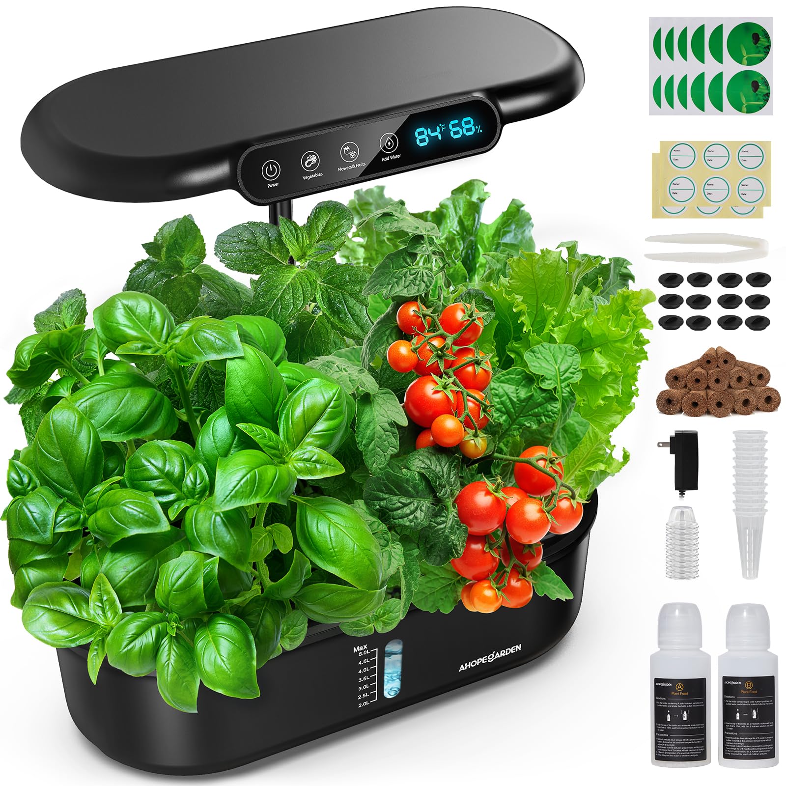 Photo 1 of Ahopegarden Hydroponics Growing System kit: 12 Pod Indoor Herb Garden with Smart Environmental Detection?LED Grow Light?LCD Display?Hydroponic Planter for Vegetables?Herb?Lettuce?Home Gardening