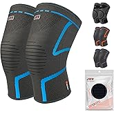 JWW Knee Compression Sleeve 2 Pack for Men and Women, Knee Brace for Knee Pain Relief, Comfortable Support for Running, Workout Sports and Daily Wear, Meniscus, ACL and Arthritis Recovery (Blue, L)