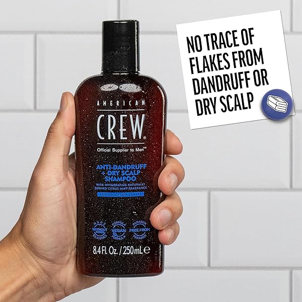 AMERICAN CREW ANTI-DANDRUFF + DRY SCALP SHAMPOO FOR MEN, CITRUS MINT SCENT, 8.4 FL OZ