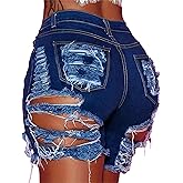 Jean Shorts Womens High Waisted Rise Distressed Ripped Denim Shorts Raw Hem Trendy Casual Stylish Boyfriend