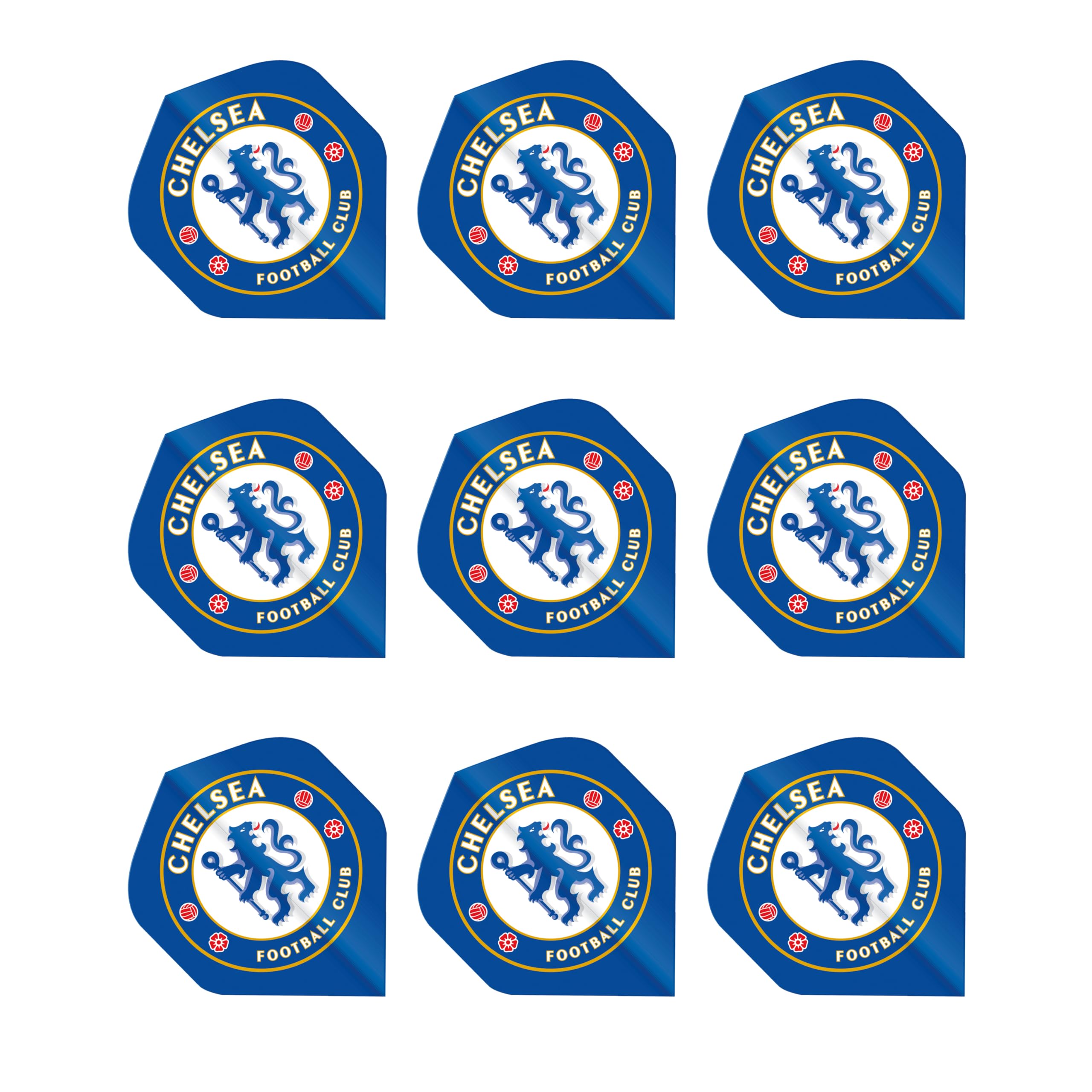 FOCO Officially Licensed Chelsea Football Club Dart Flights Extra Thick 75 Micron - 3 Sets per Pack (9 Darts Flights in Total) - Professional Darts Accessories