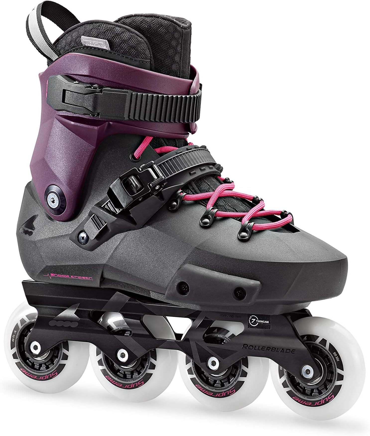 Rollerblade Twister Edge Women's Adult Fitness Inline Skate, Black and Purple, High Performance Inline Skates